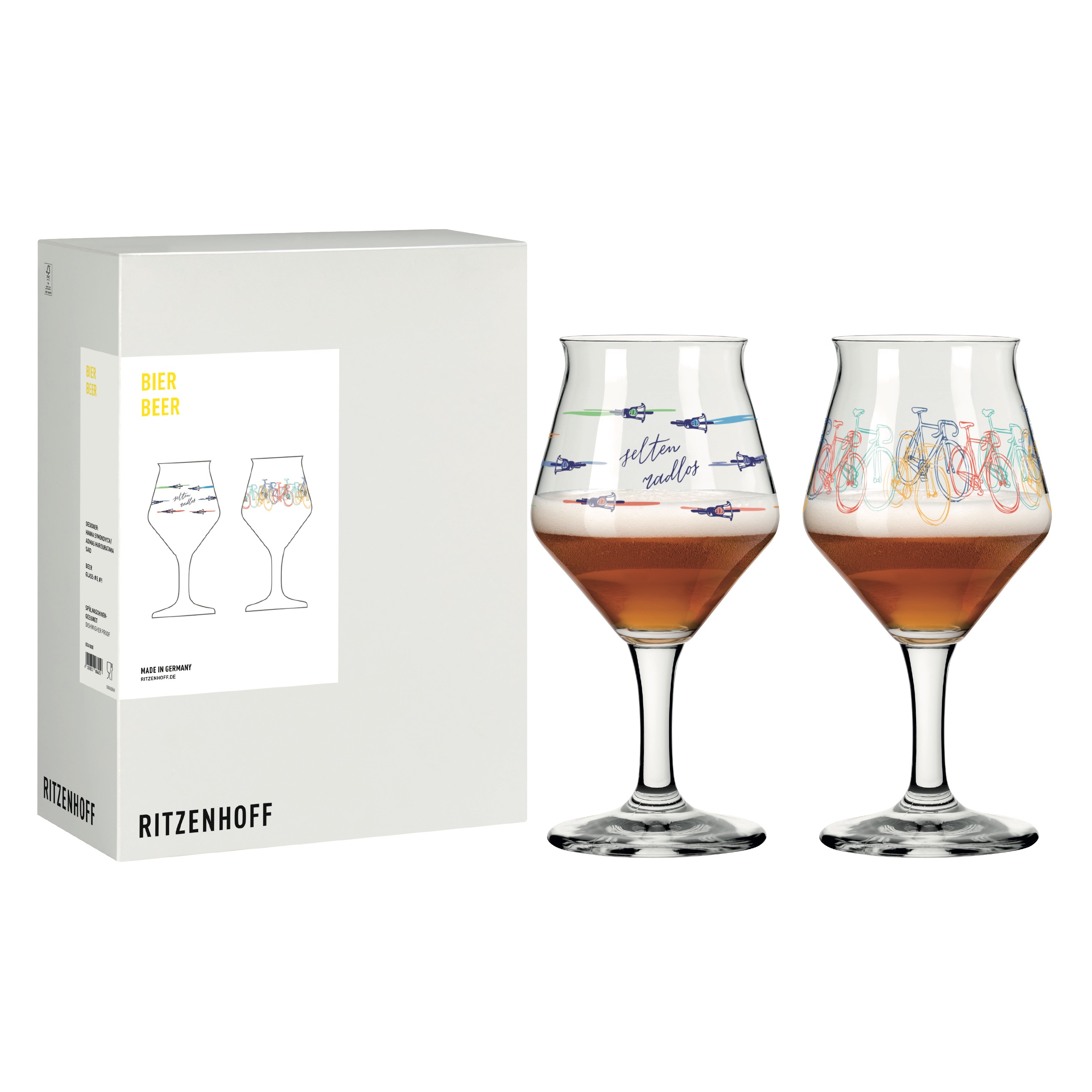 CYCLISME SET DE VERRES À BIÈRE #8 #9 DE HANNA SYMONOVYCH, ADIMAS HARISURATAMA SAID