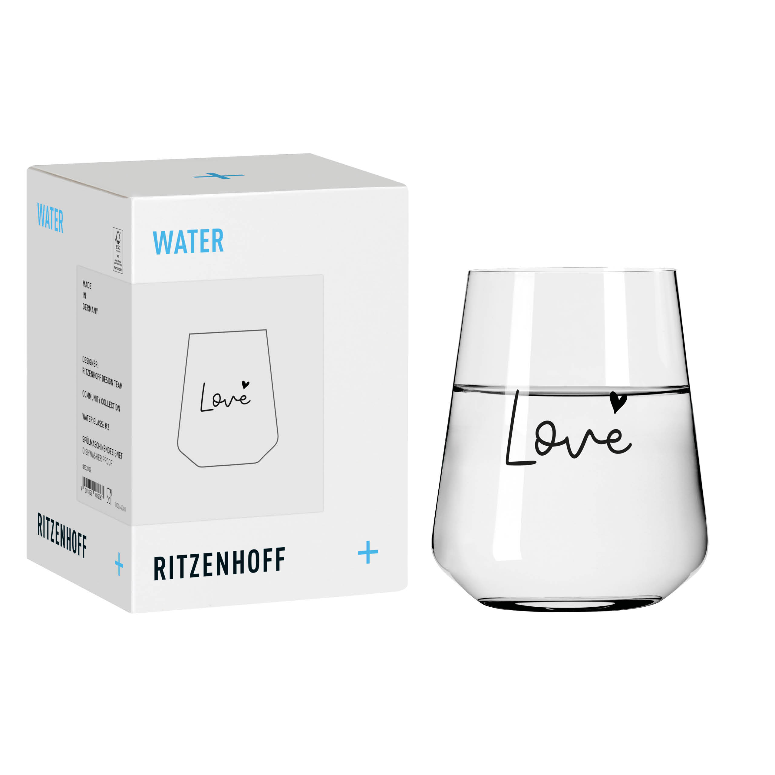 LIEBE WASSERGLAS #2 VON RITZENHOFF DESIGN TEAM
