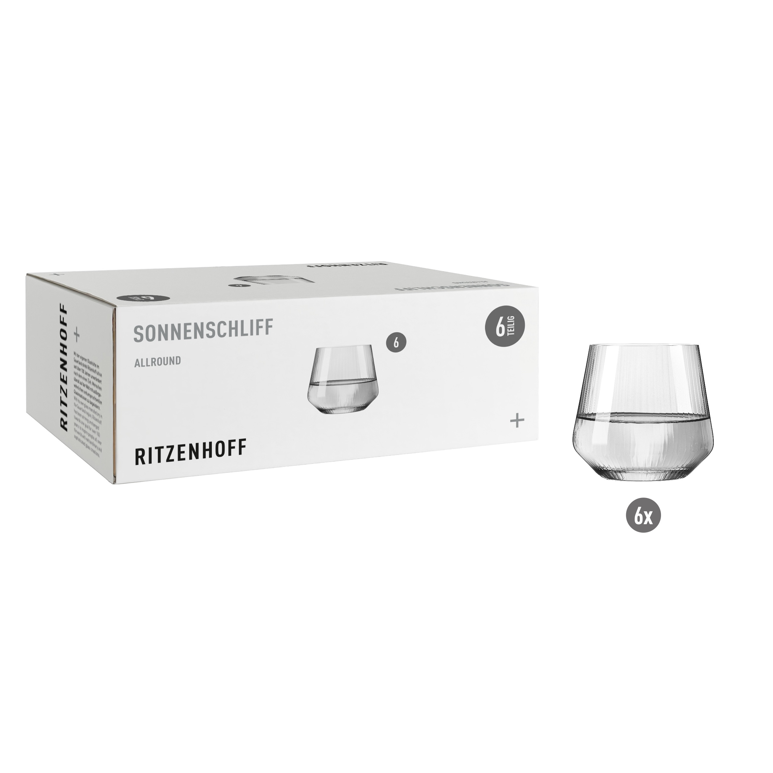 SONNENSCHLIFF 6ER-SET WASSERGLAS H24 VOM RITZENHOFF DESIGN TEAM