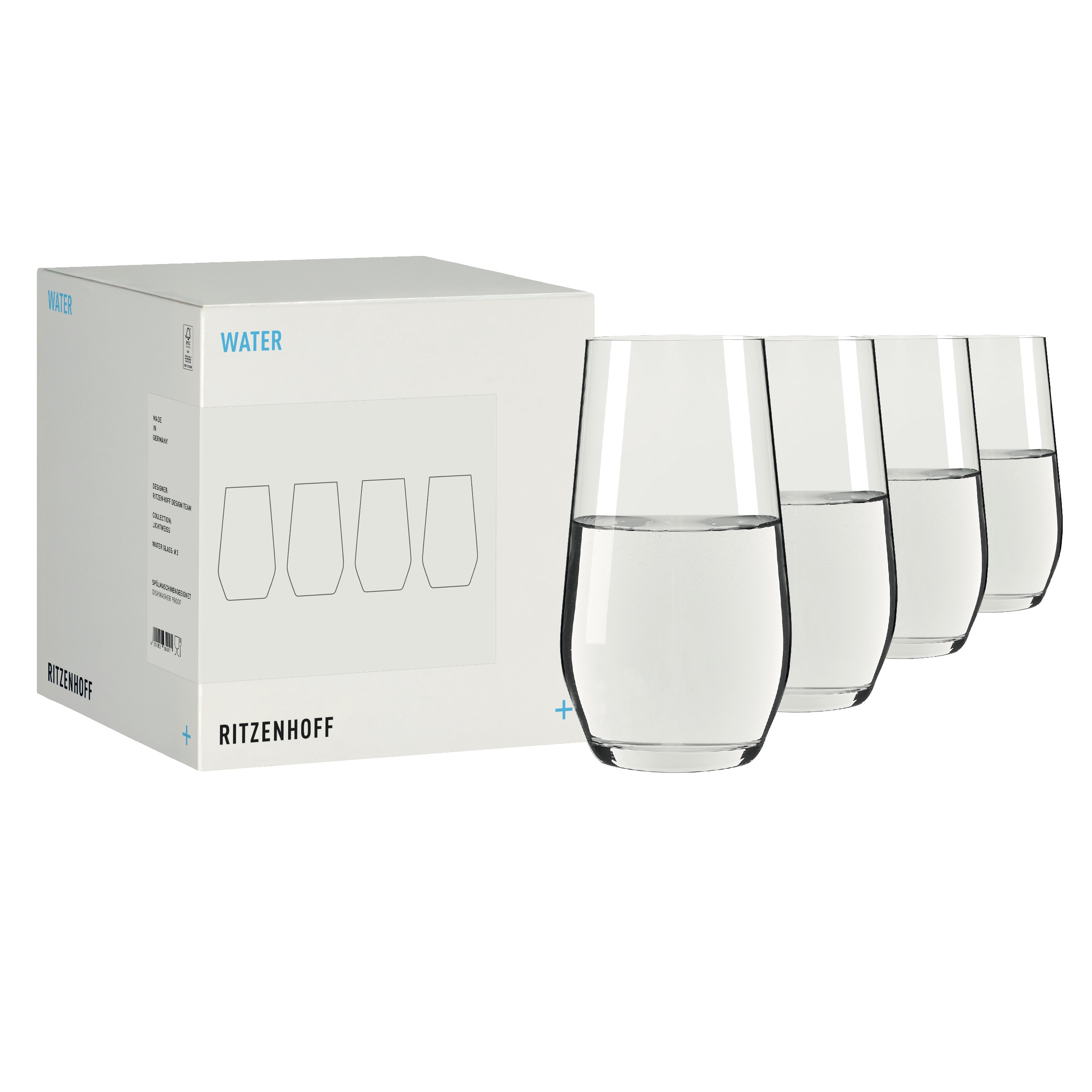 LICHTWEISS WASSERGLAS-SET #3 VON RITZENHOFF DESIGN TEAM