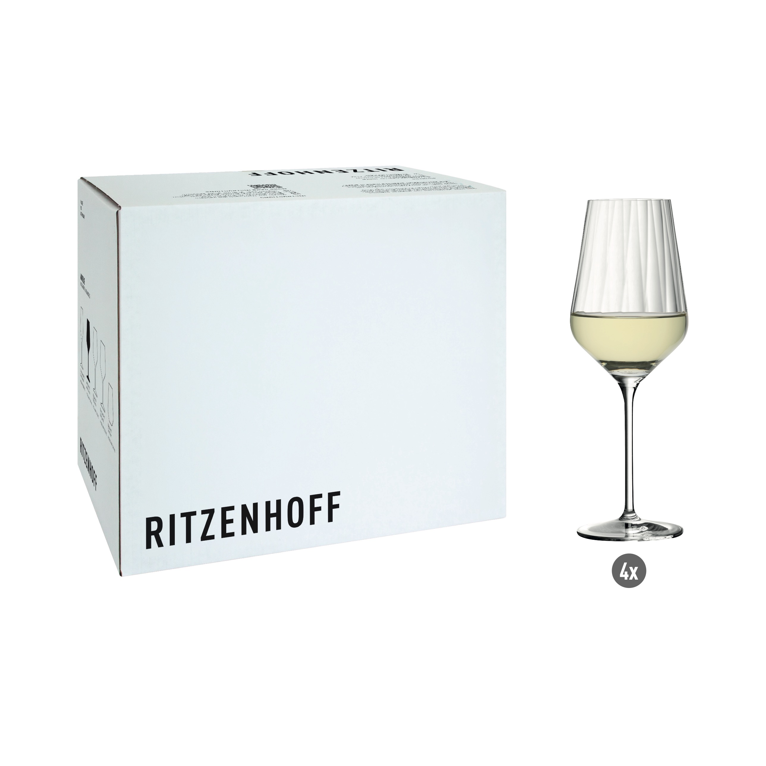 STERNSCHLIFF 4ER WEIßWEINGLAS-SET VON RITZENHOFF DESIGN TEAM