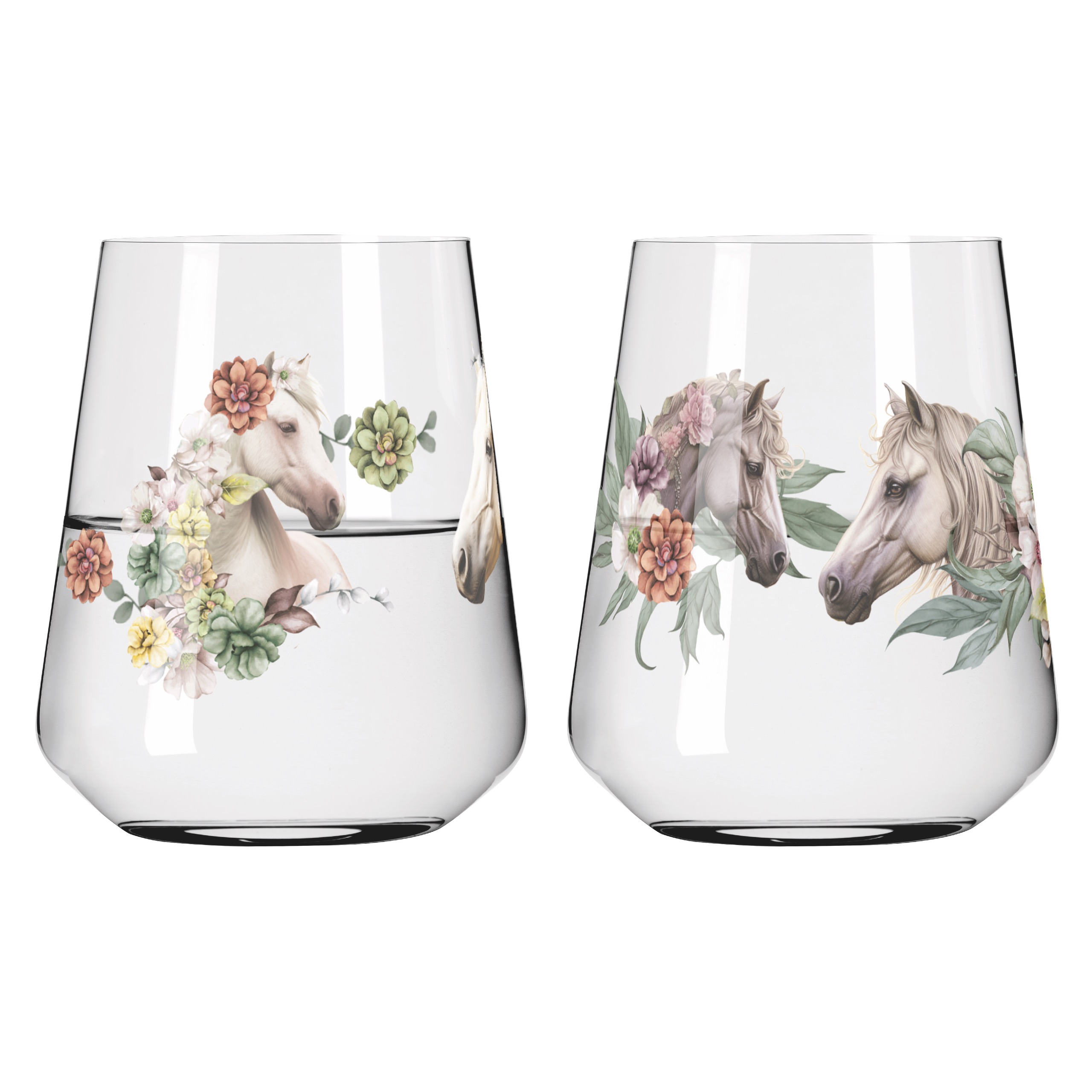 CHEVAUX SET DE VERRES À EAU #1 #2 DE CAROLIN OLIVEIRA