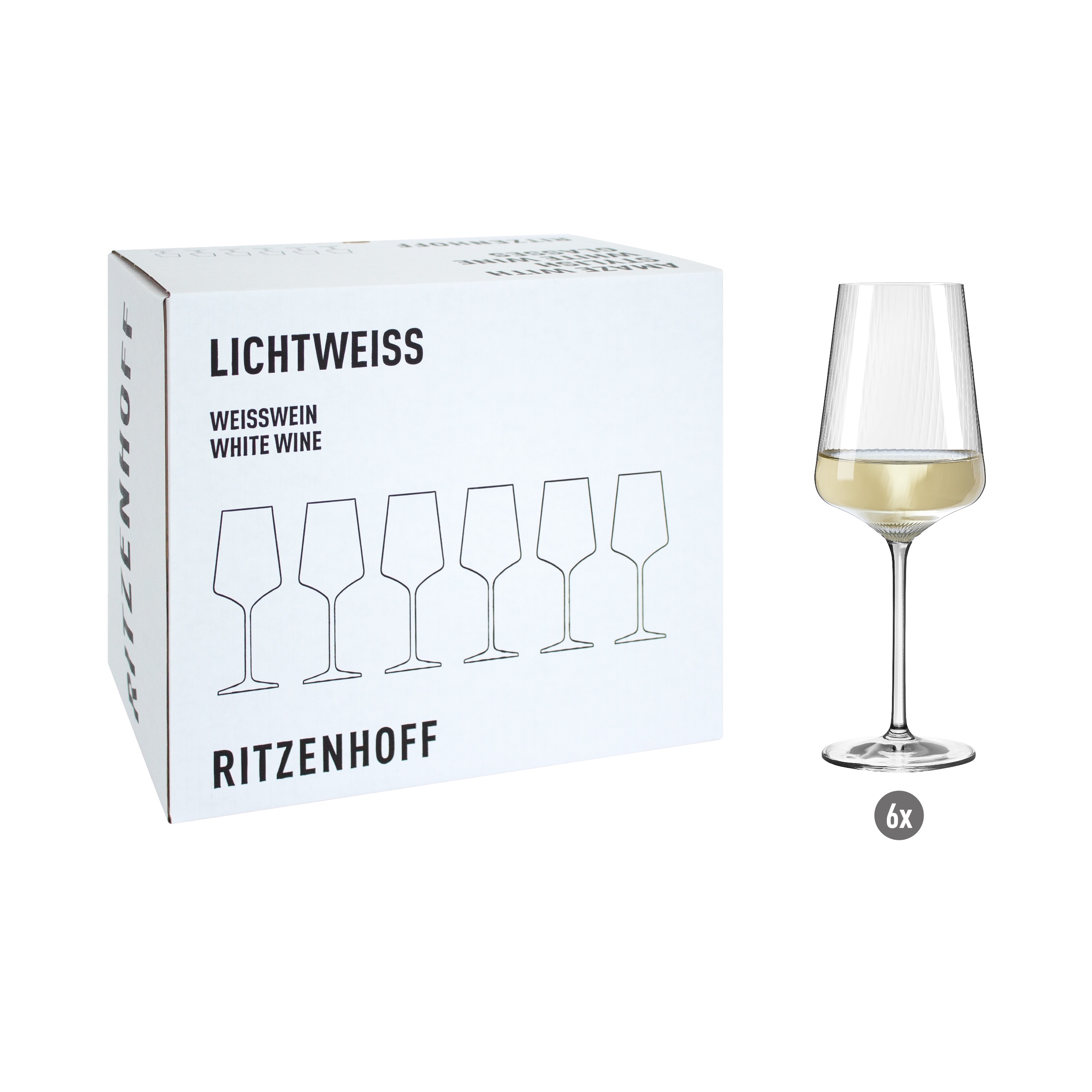 SONNENSCHLIFF 6ER-SET WEIßWEINGLAS F26 VON RITZENHOFF DESIGN TEAM