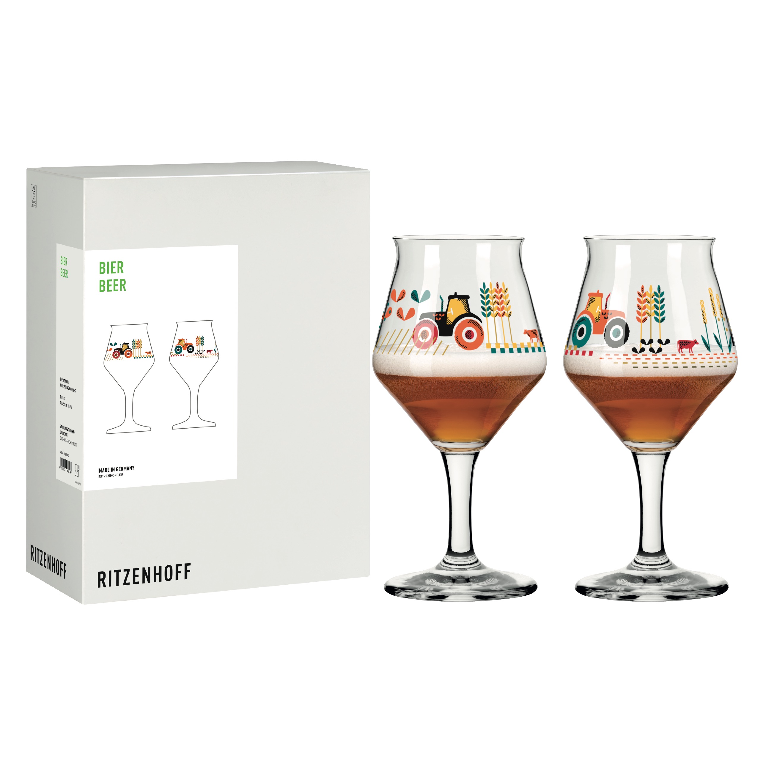 SET DE VERRES À BIÈRE FARM #3 #4 DE CHRISTINE KORDES