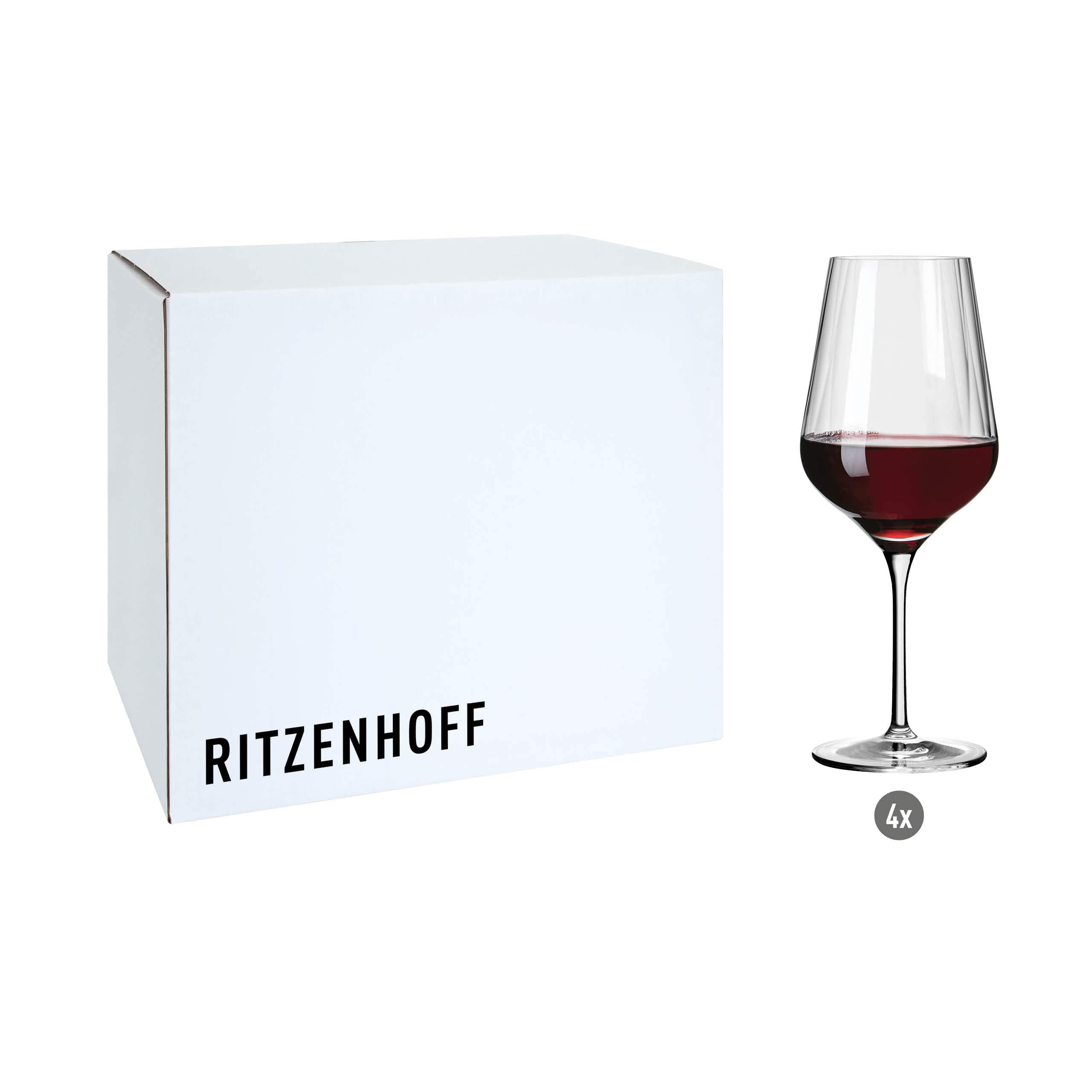 STERNSCHLIFF 4ER-ROTWEINGLAS SET VON RITZENHOFF DESIGN TEAM