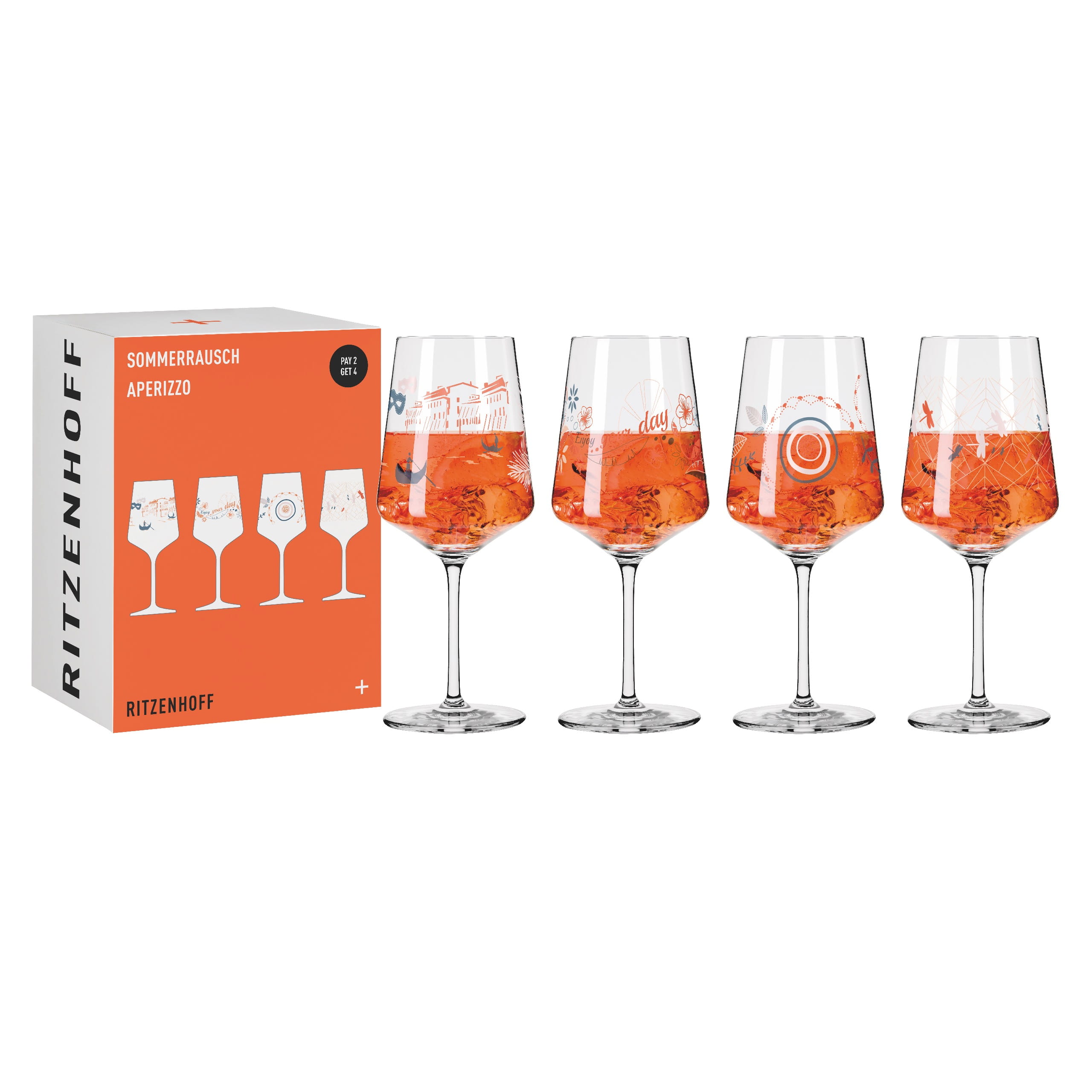 Ritzenhoff Sommerrausch Aperitifglas-Set F23 von A. Hilles & C. Kordes & S. Eikler & R. Rosenkranz online kaufen