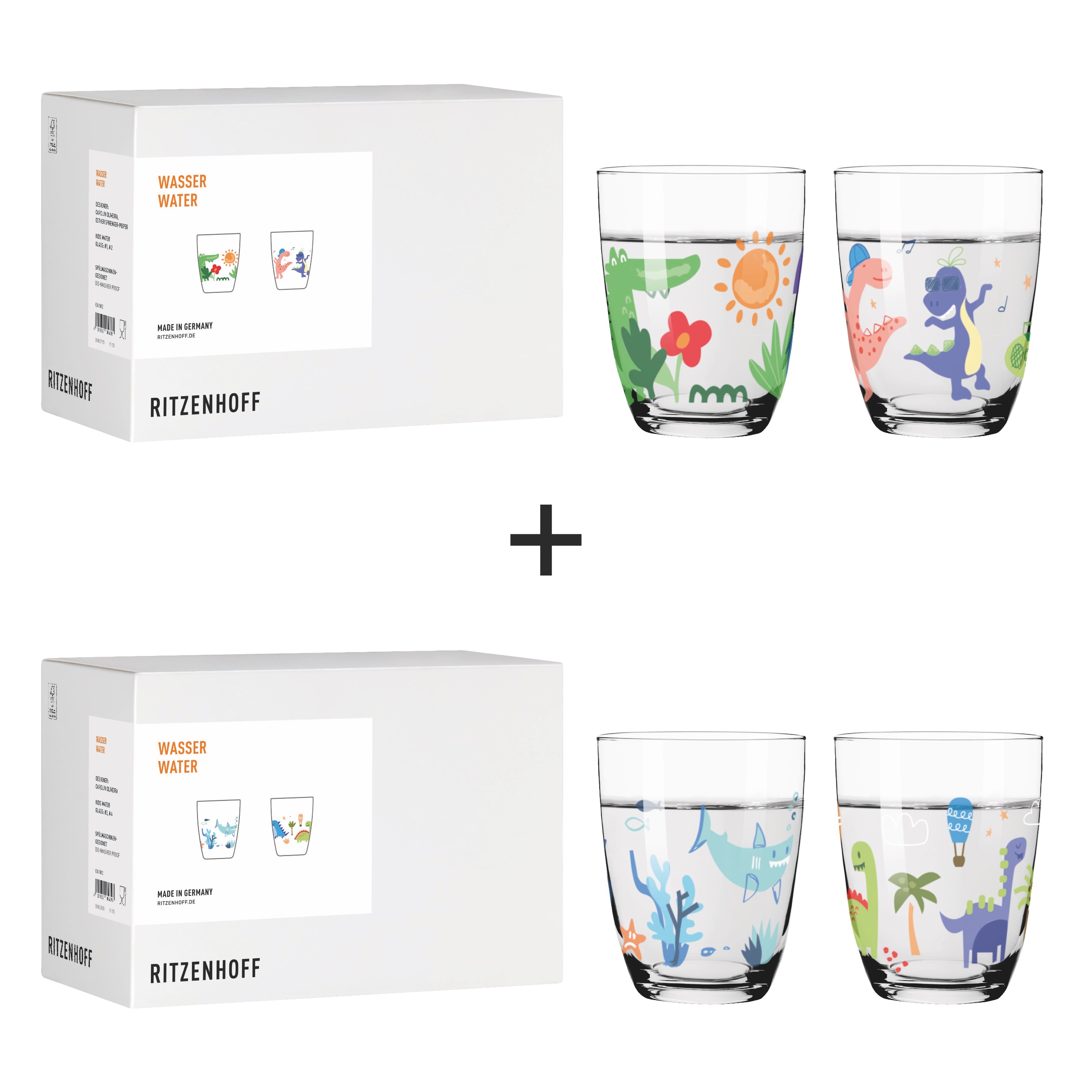 KIDS WASSERGLAS-SET #1#2#3#4 VON CAROLIN OLIVEIRA, ESTHER SPRENGER-PIEPER