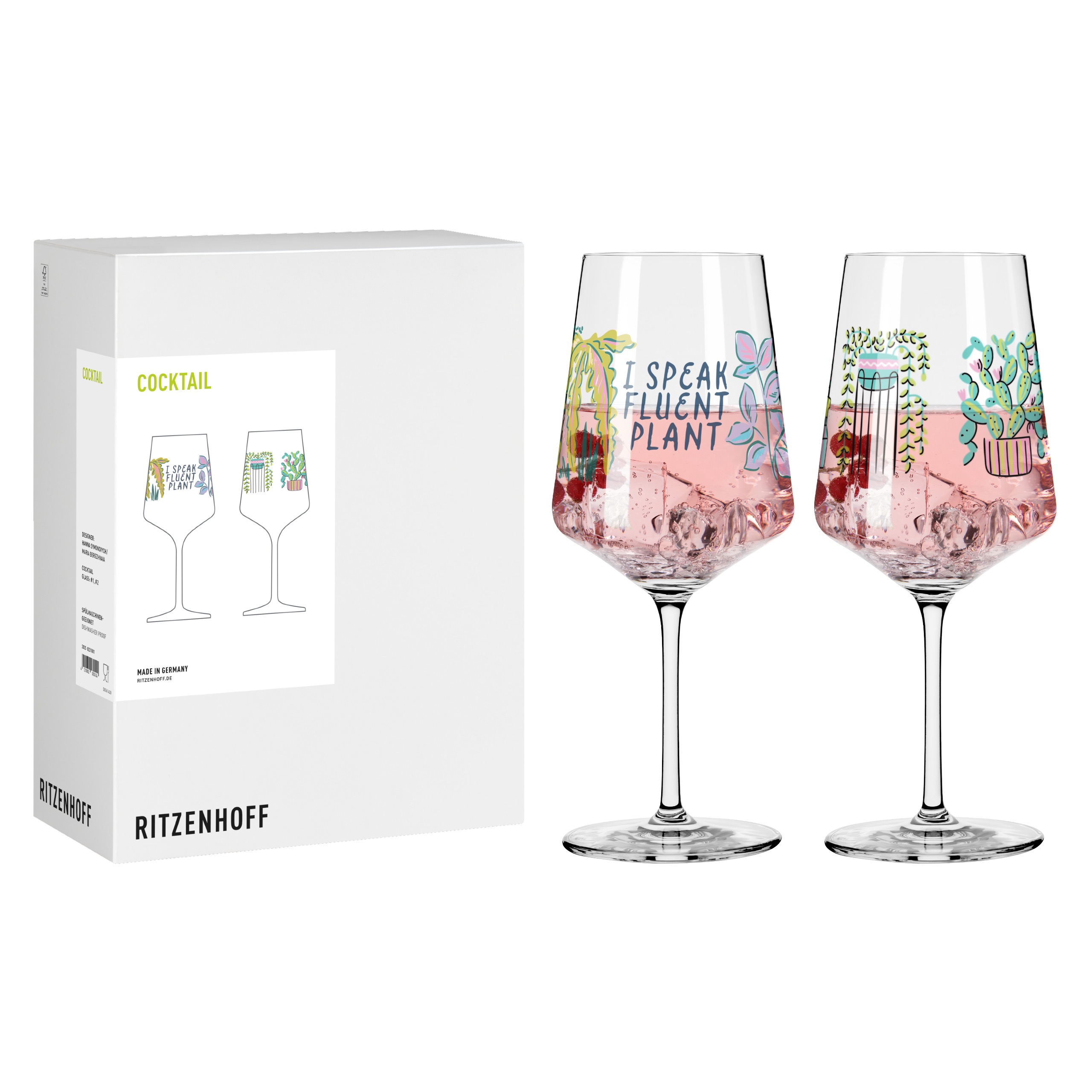 HOME + GARDEN COCKTAIL GLASS SET #1 #2 BY HANNA SYMONOVYCH, MARIIA BEREZHNAIA