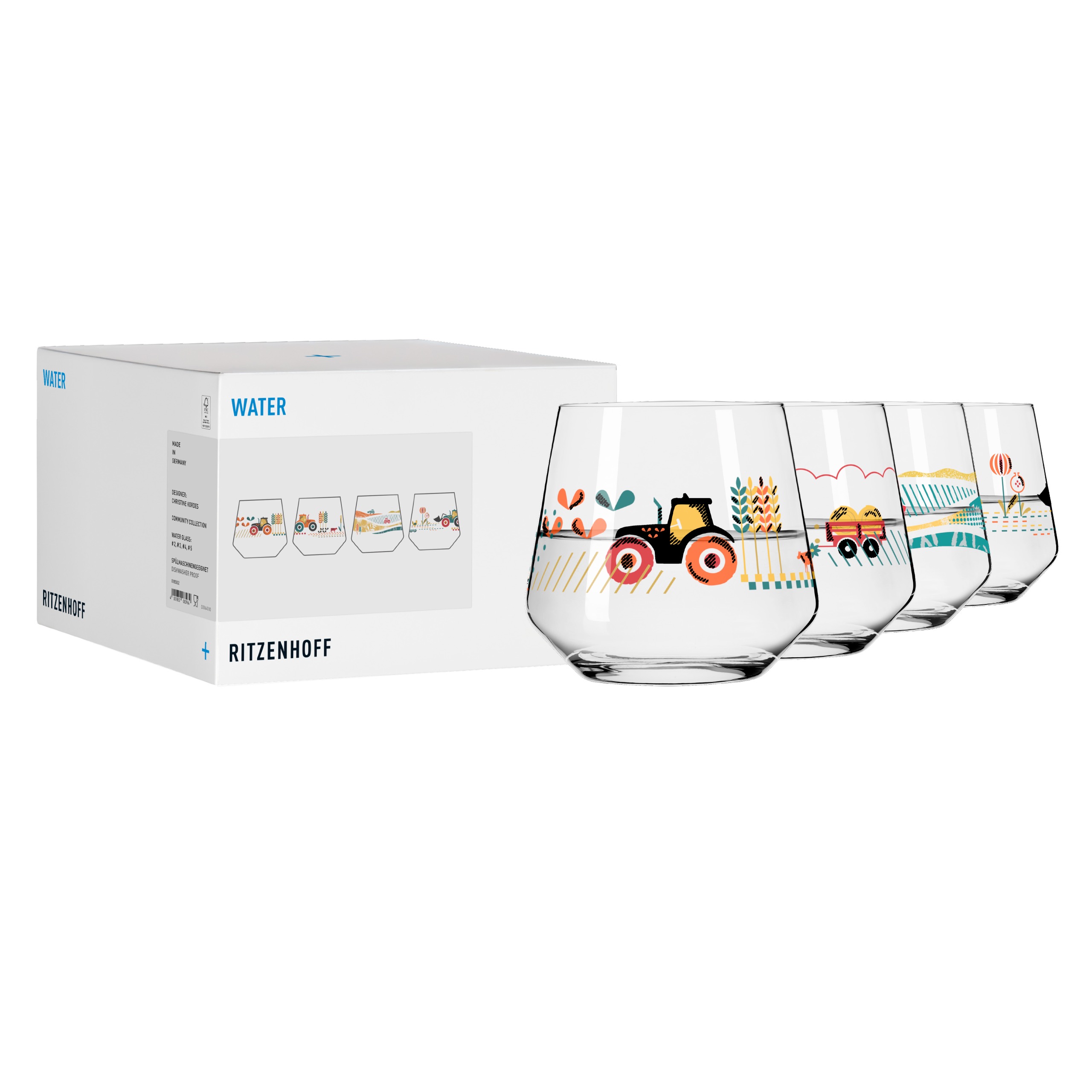 FARM WASSERGLAS-SET #2#3#4#5 VON CHRISTINE KORDES