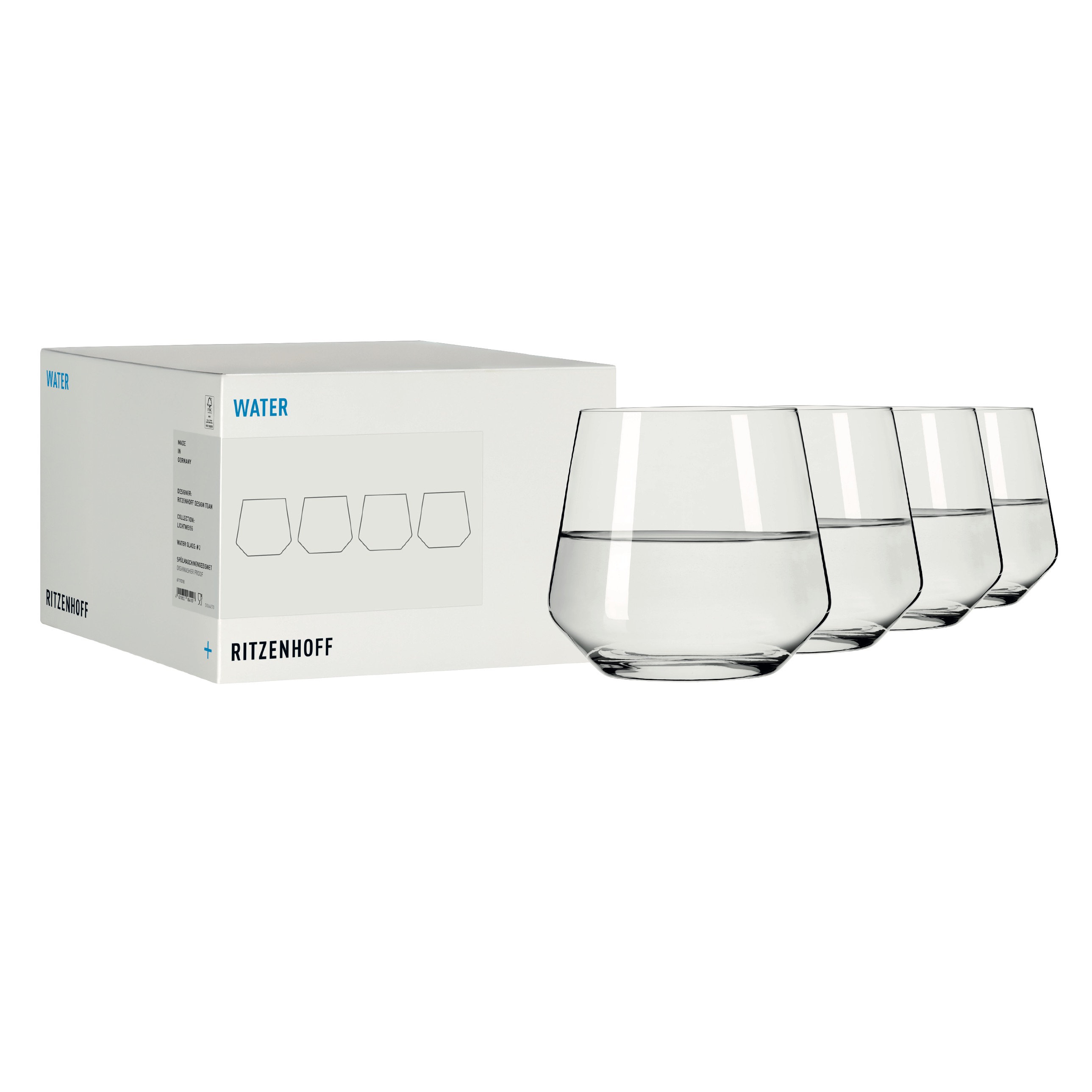 LICHTWEISS WASSERGLAS-SET #2 VON RITZENHOFF DESIGN TEAM