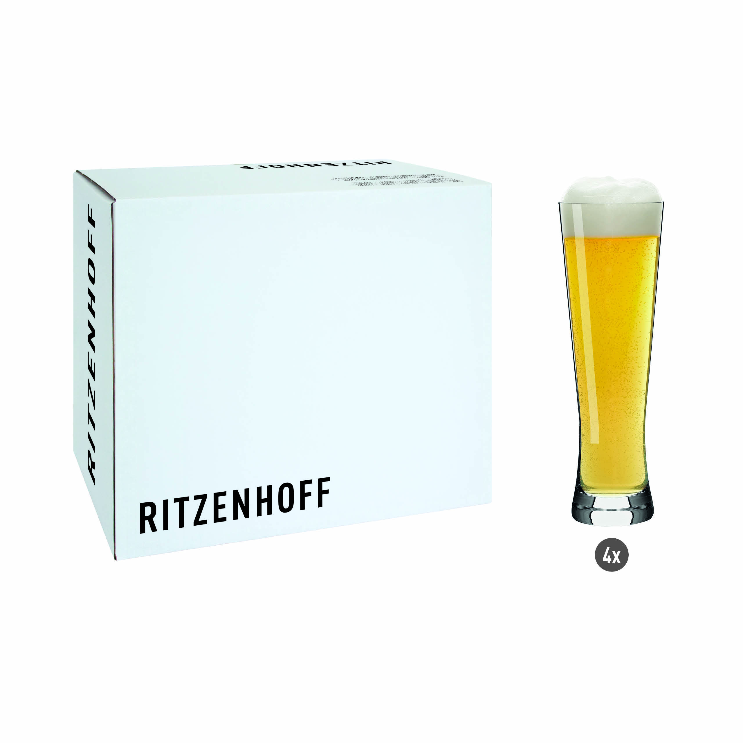 LINEA ENSEMBLE DE 4 VERRES À BIÈRE PAR L’ÉQUIPE DE DESIGN RITZENHOFF