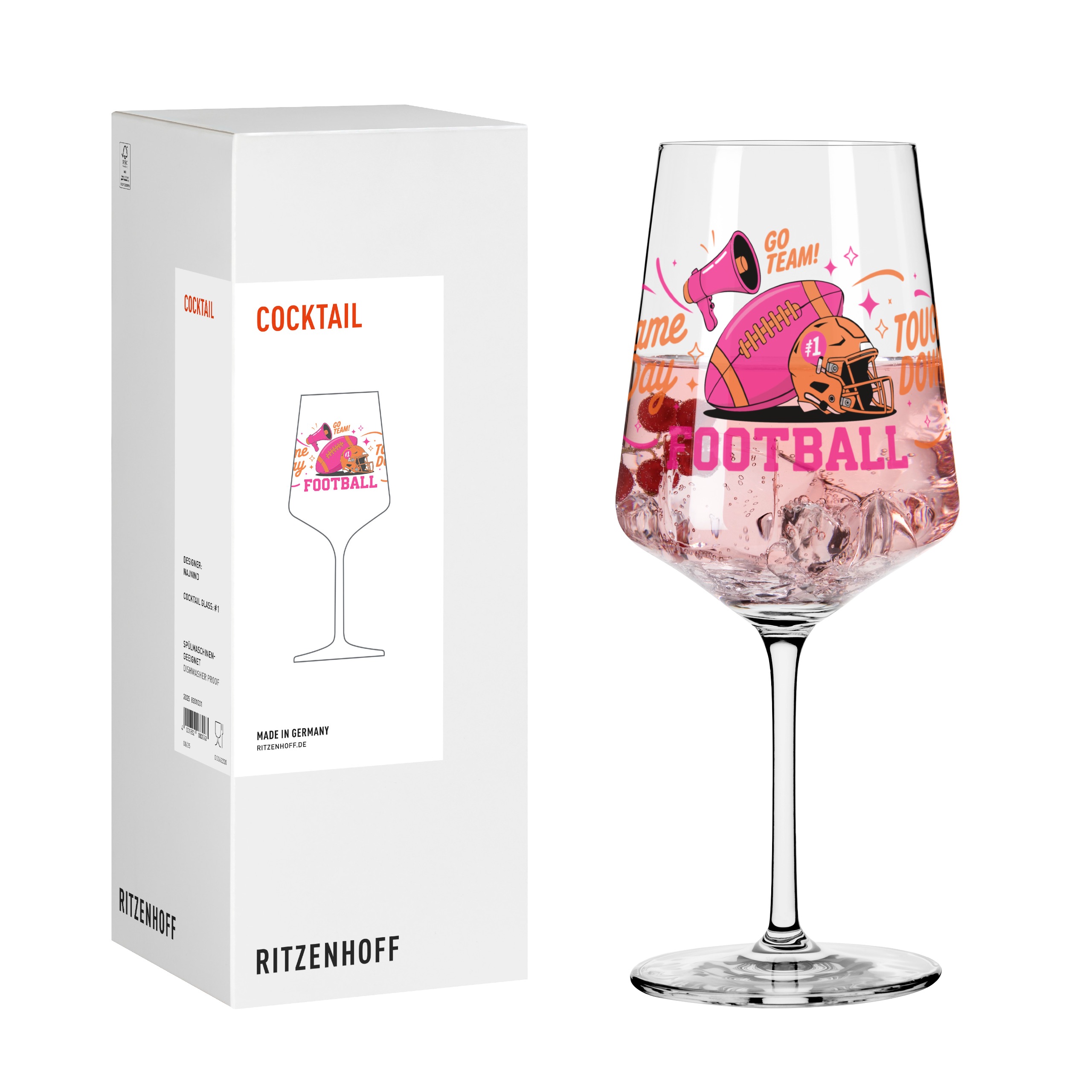 FOOTBALL COCKTAIL GLASS #1 BY NAJNIND