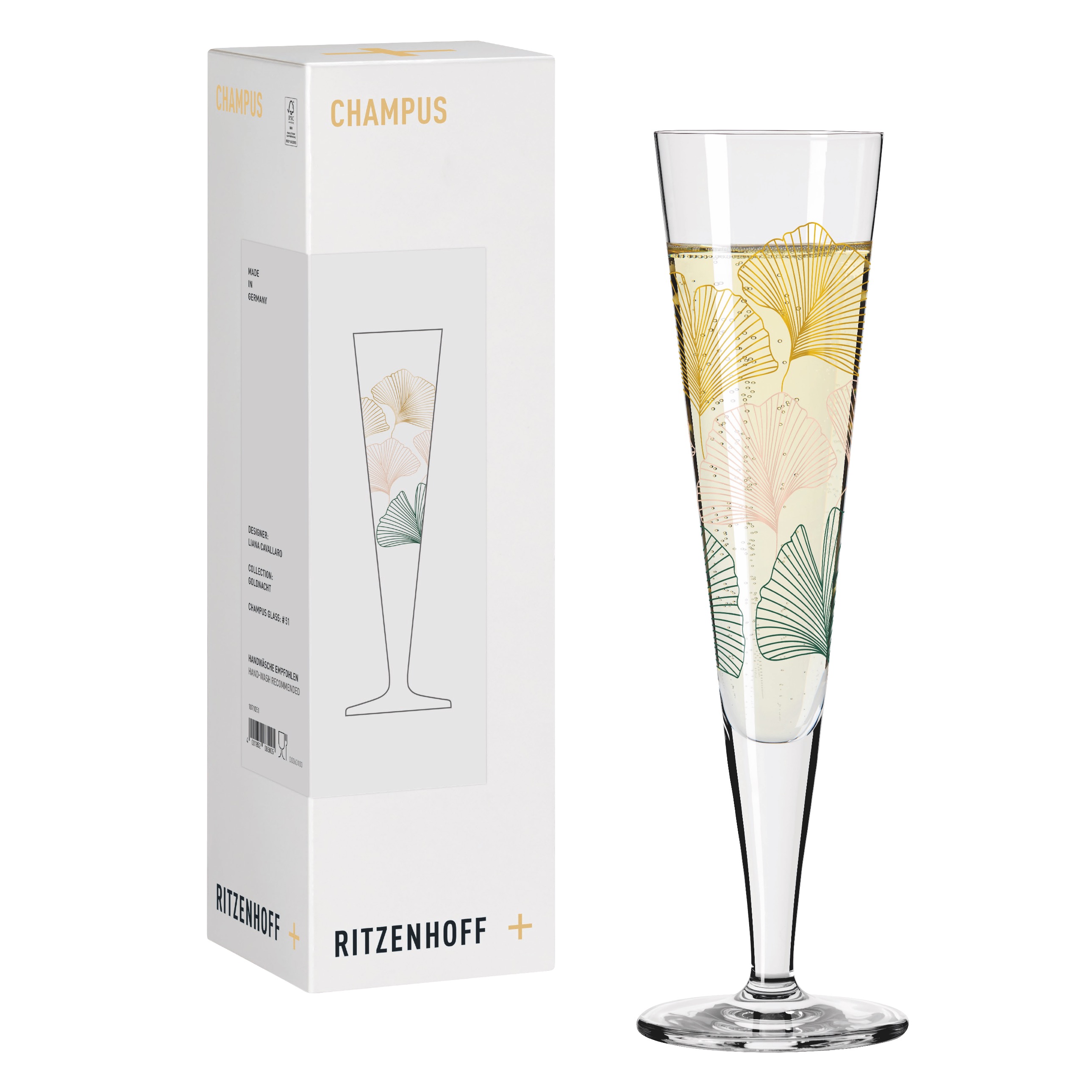 GOLDNACHT CHAMPAGNERGLAS #51 VON LIANA CAVALLARO