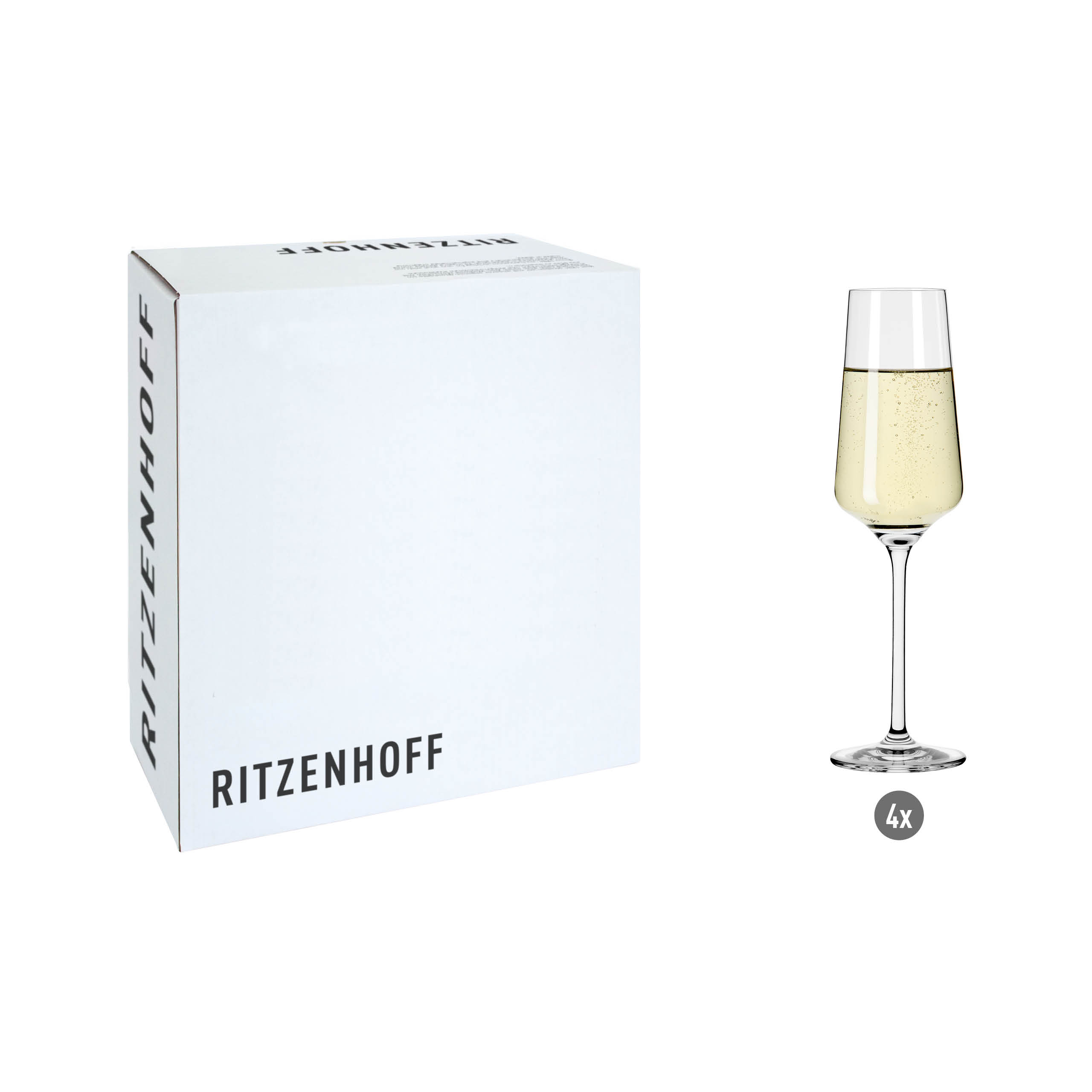 LICHTWEISS 4ER-SET CHAMPUSGLAS VON NADINE NIGGEMEIER