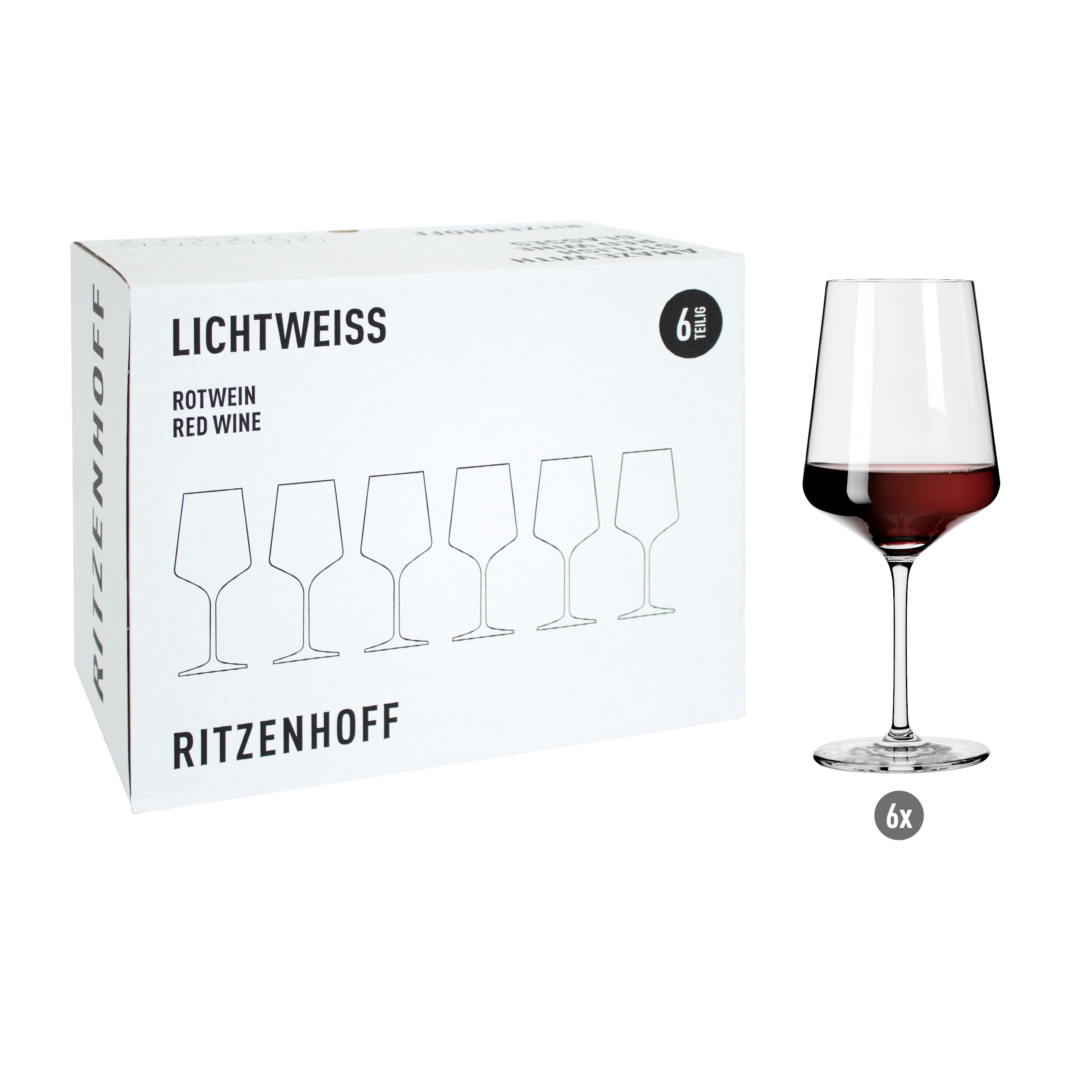 LICHTWEISS JULIE ROTWEINGLAS-SET H24 VON RITZENHOFF DESIGN TEAM